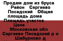 Продам дом из бруса › Район ­ Сергиево-Посадский › Общая площадь дома ­ 60 › Площадь участка ­ 600 › Цена ­ 1 250 000 - Московская обл., Сергиево-Посадский р-н, Шабурново д. Недвижимость » Дома, коттеджи, дачи продажа   . Московская обл.